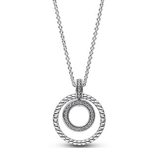 Pandora Signature Pavé & Beads Pendant & Necklace